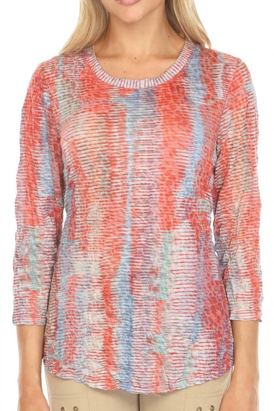 NEW CARINE round neck top in coral haze